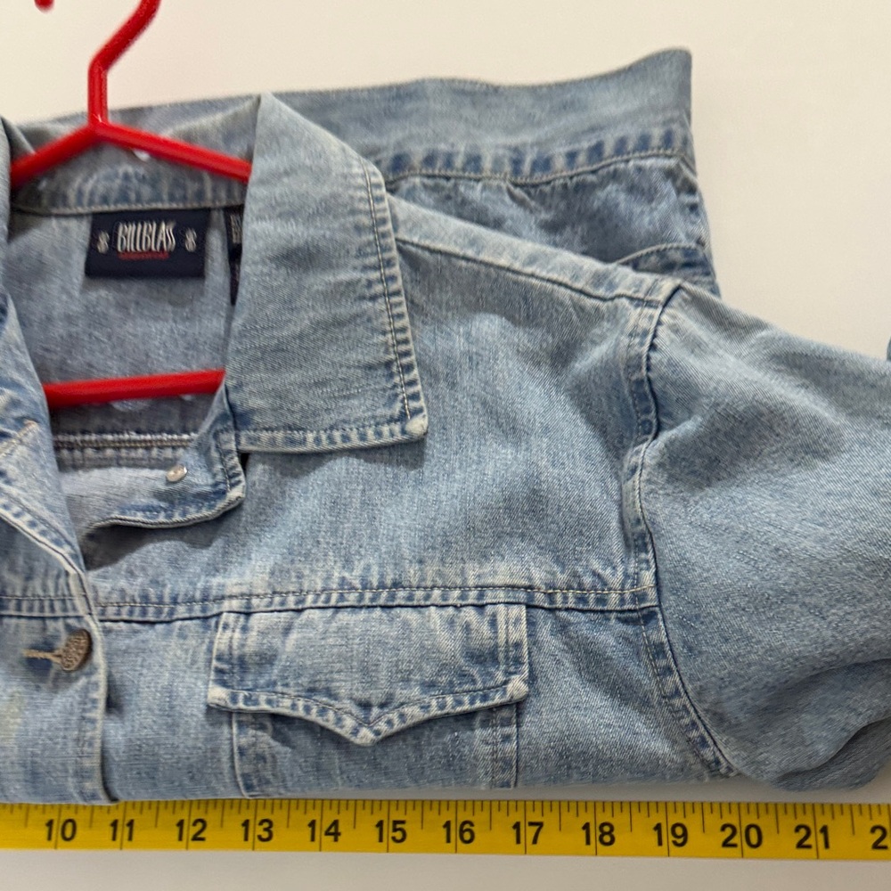 Bill Blass Light Blue Jean Jacket 100% Cotton Size M - Picture 15 of 16